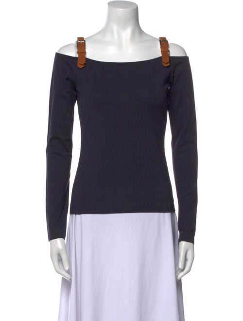 Escada Square Neckline Long Sleeve Top