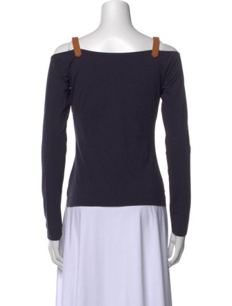 Escada Square Neckline Long Sleeve Top