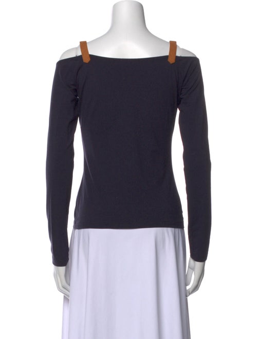 Escada Square Neckline Long Sleeve Top