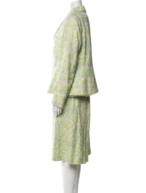 Escada Virgin Wool Tweed Pattern Skirt Suit