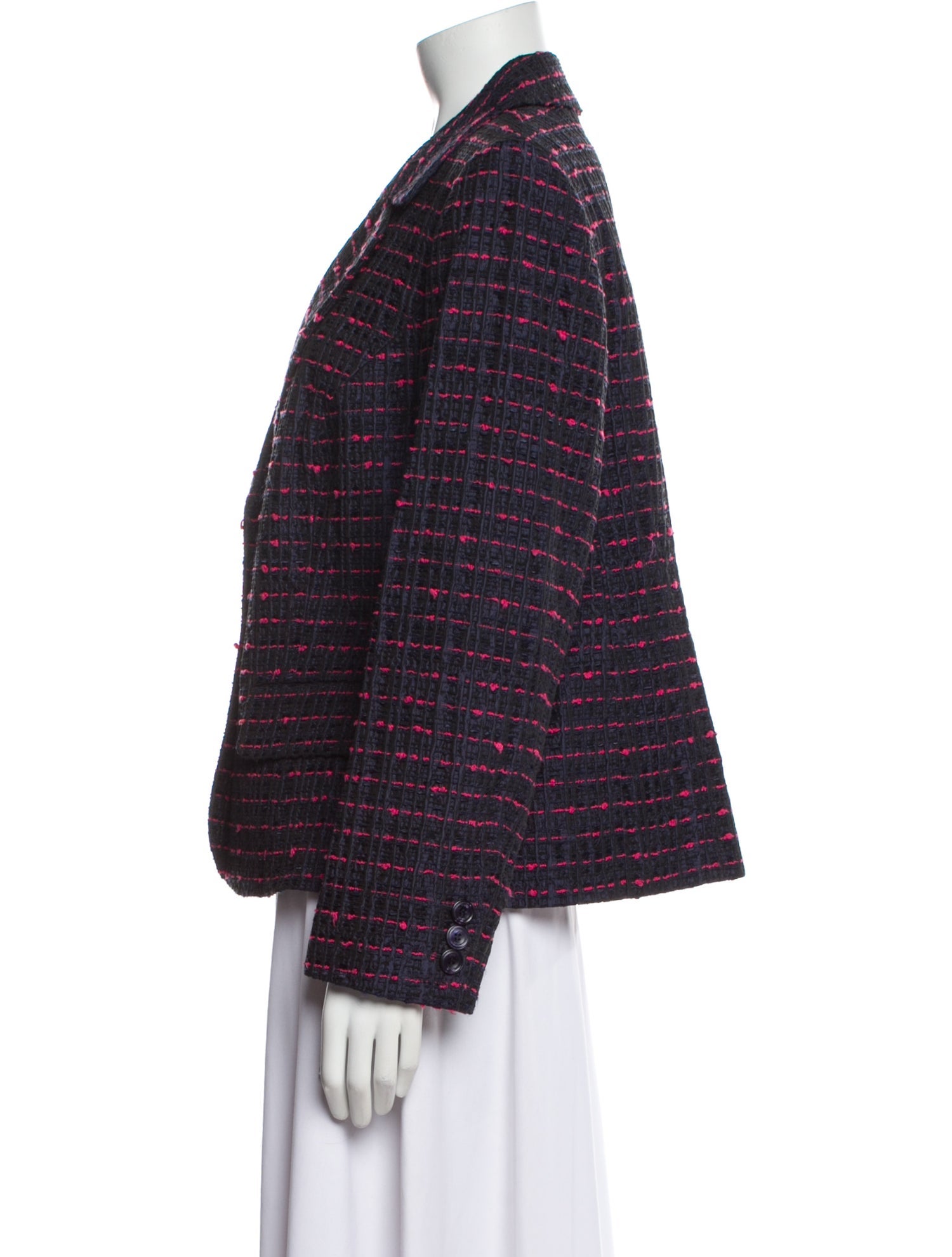 Escada Silk Plaid Print Blazer