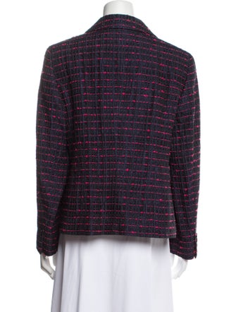 Escada Silk Plaid Print Blazer