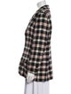 Escada Virgin Wool Plaid Print Peacoat