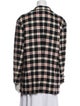 Escada Virgin Wool Plaid Print Peacoat