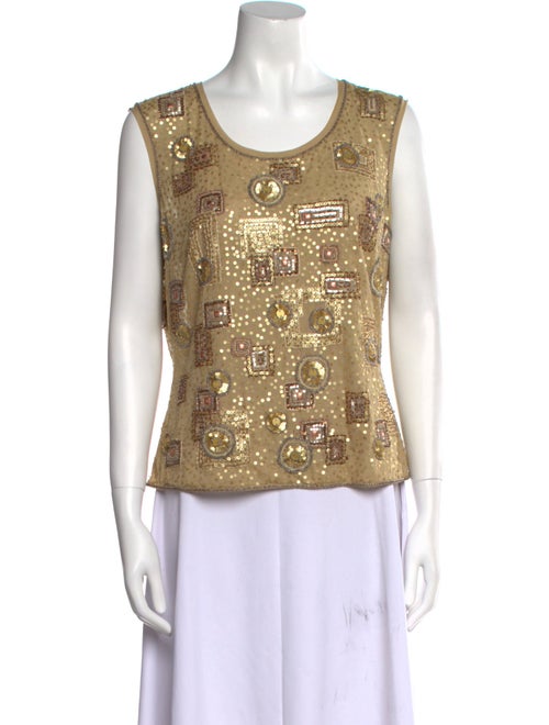 Escada Printed Scoop Neck Top