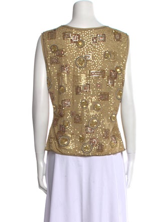 Escada Printed Scoop Neck Top