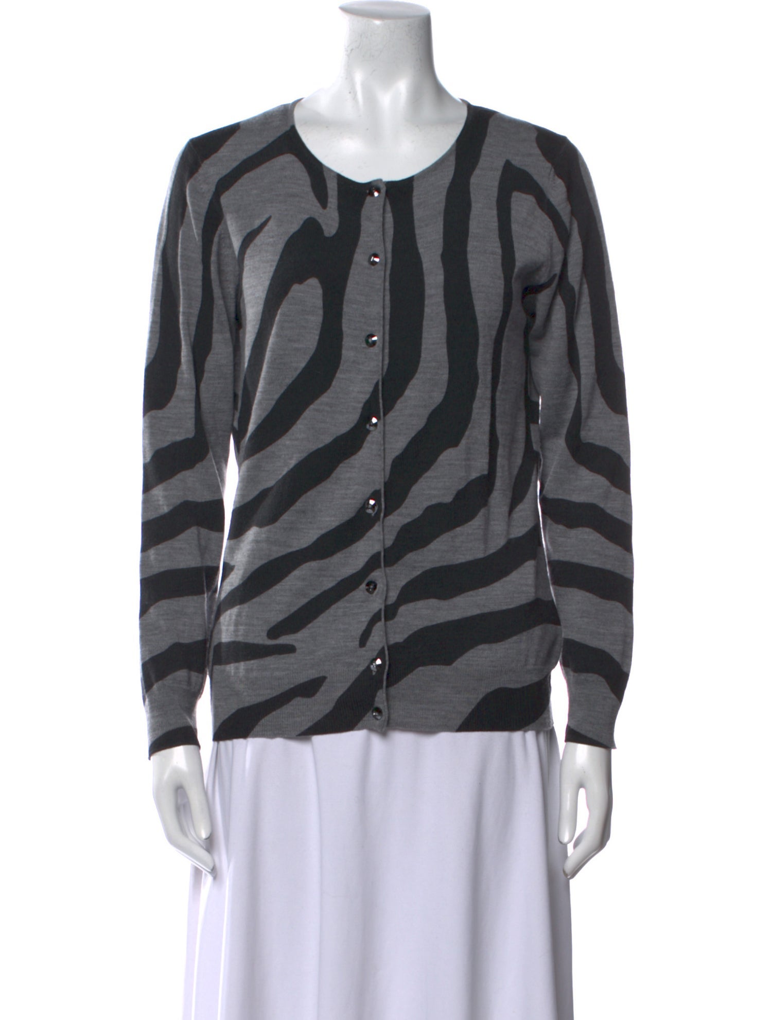 Escada Virgin Wool Animal Print Sweater