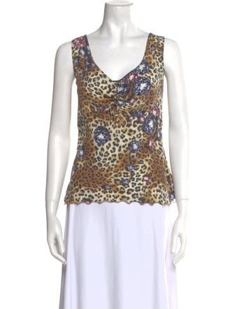 Escada Silk Animal Print Top