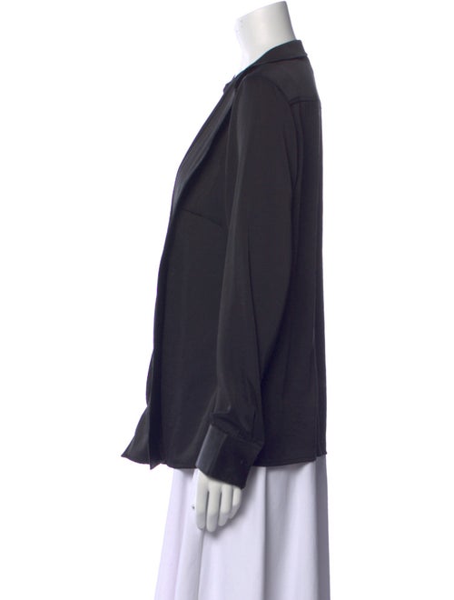 Escada V-Neck Long Sleeve Button-Up Top