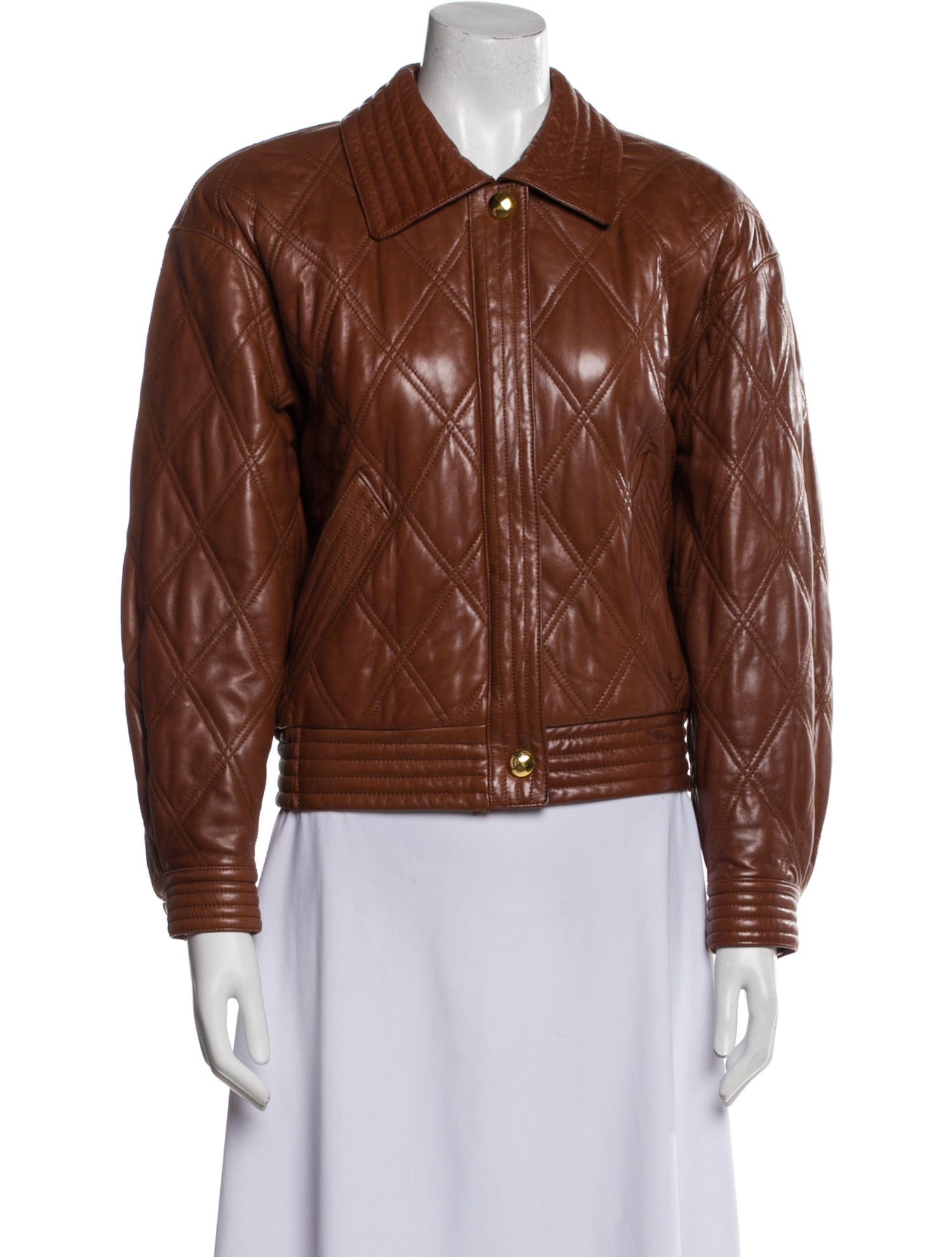 Escada Leather Bomber Jacket
