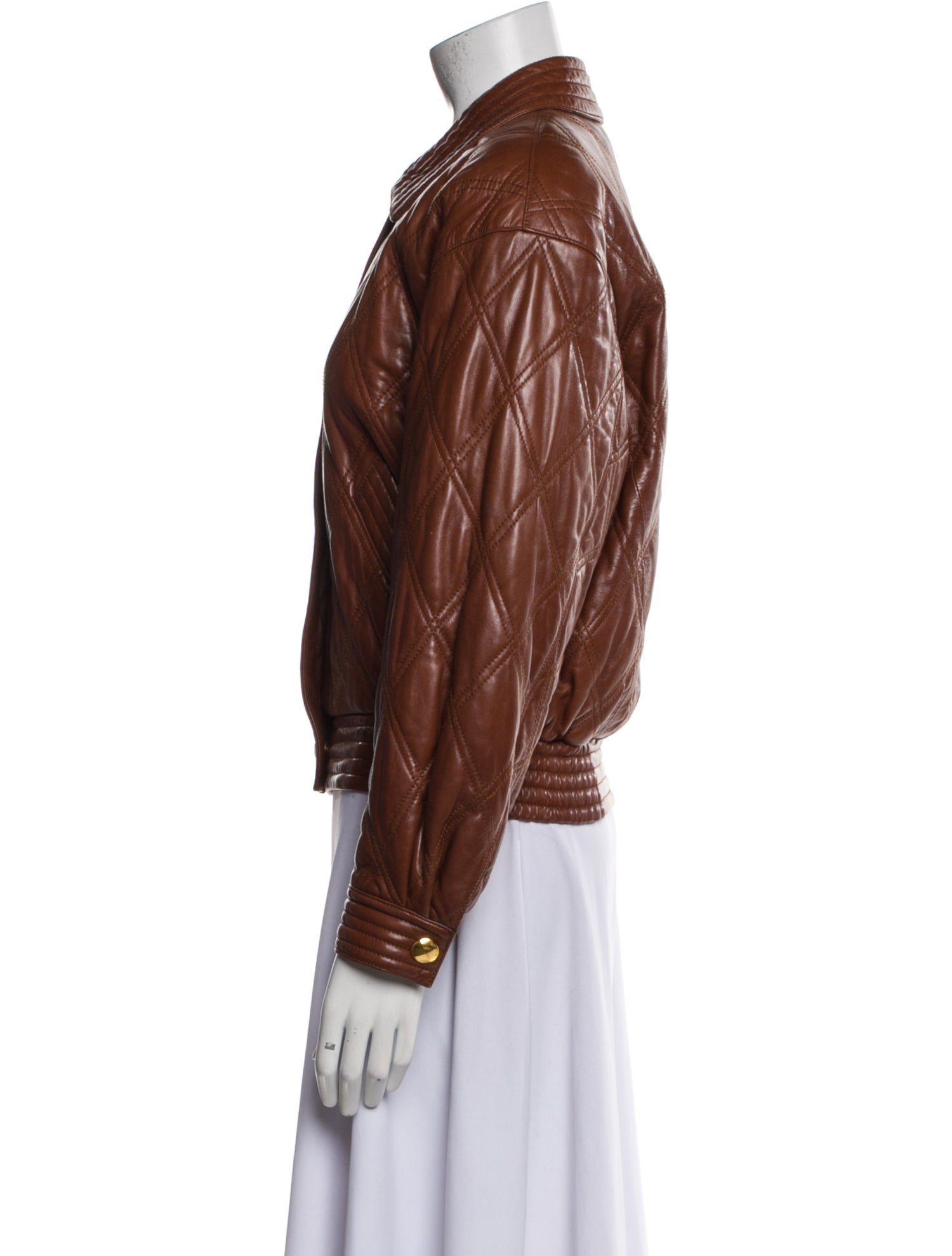 Escada Leather Bomber Jacket