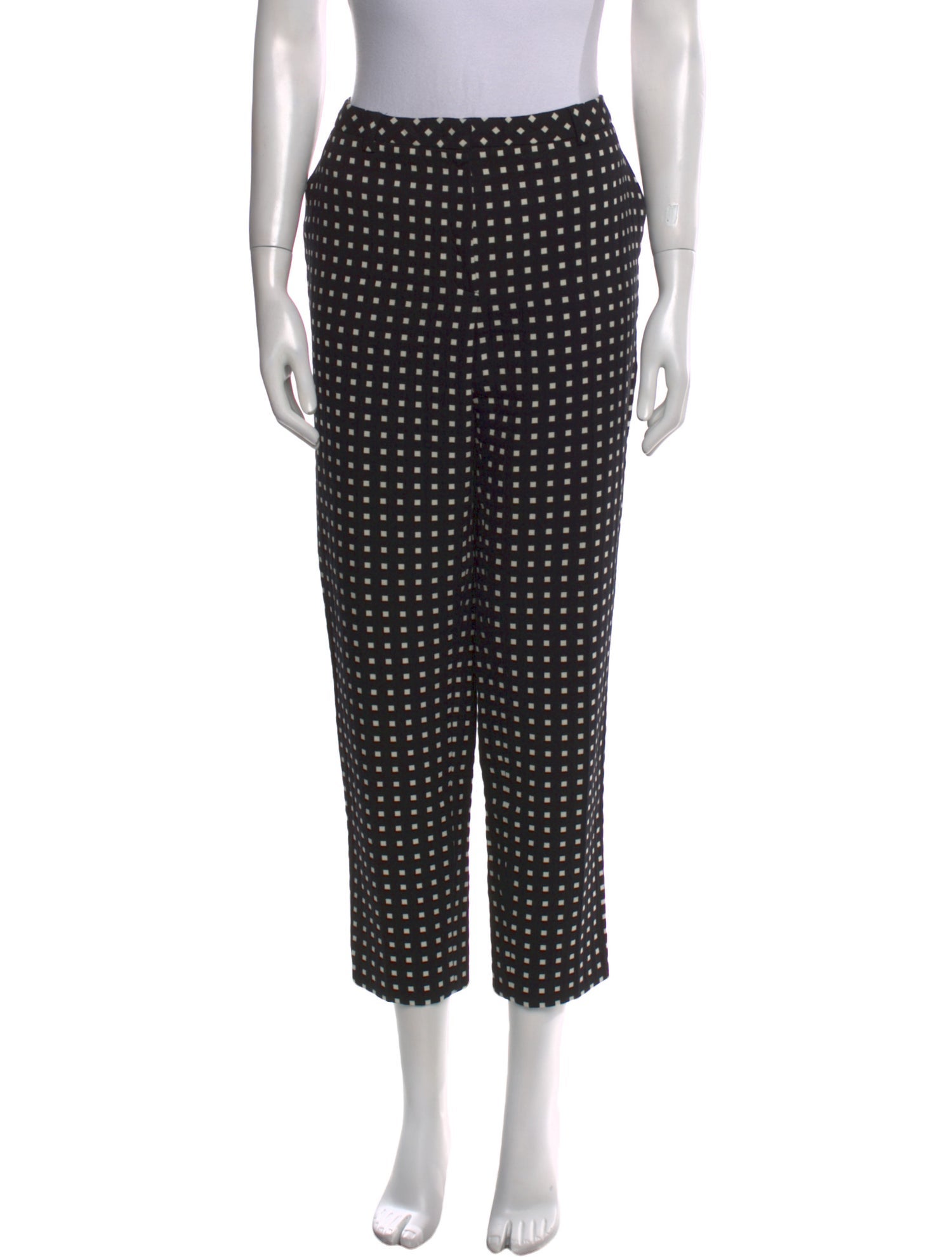 Escada Plaid Print Straight Leg Pants