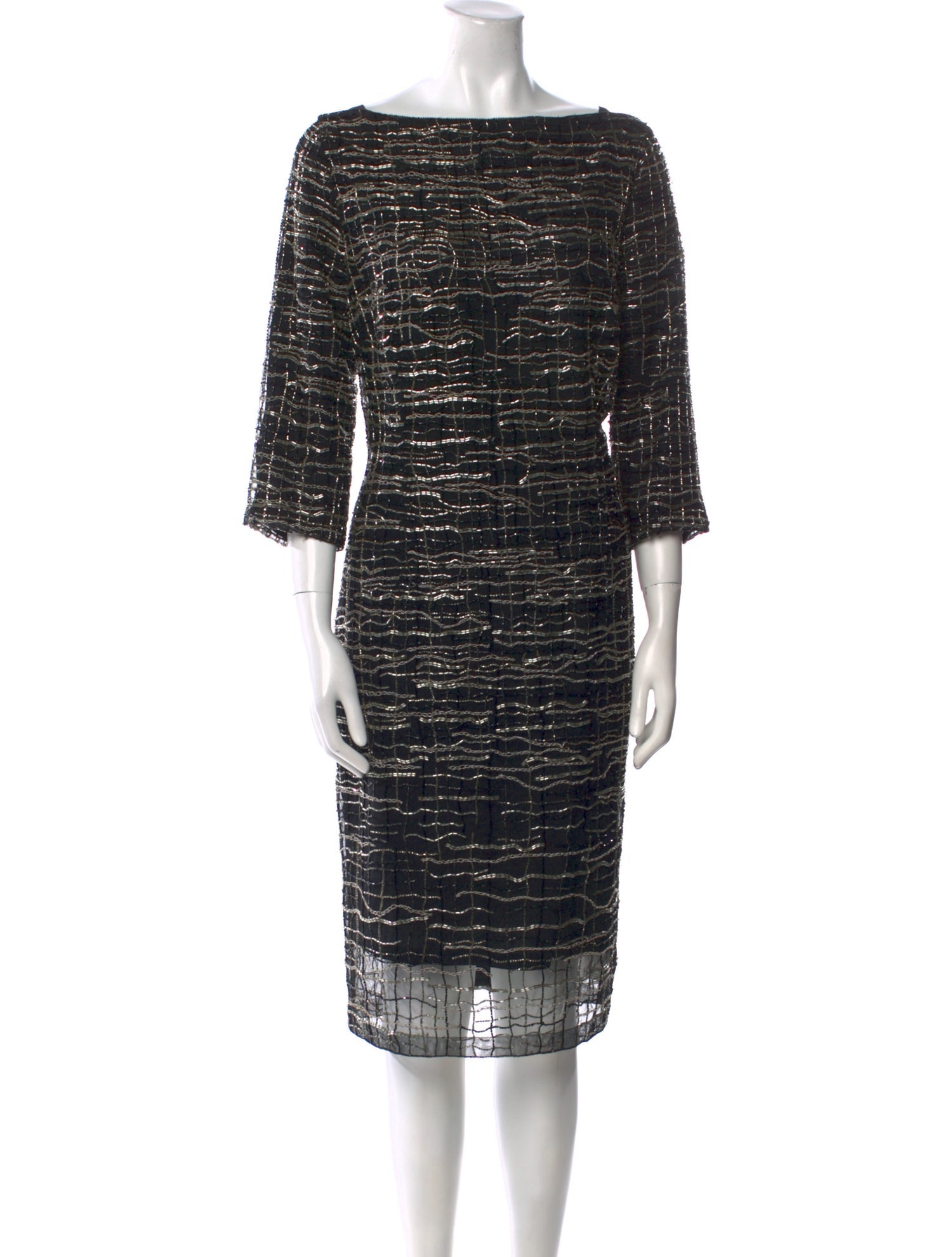 Escada Bateau Neckline Knee-Length Dress