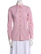 Escada Striped Long Sleeve Button-Up Top