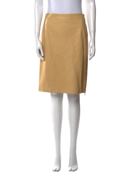Escada Lambskin Knee-Length Skirt