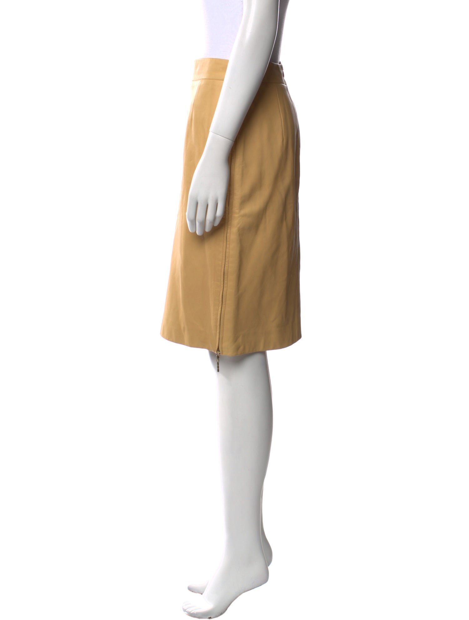 Escada Lambskin Knee-Length Skirt