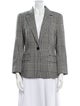 Escada Virgin Wool Plaid Print Blazer