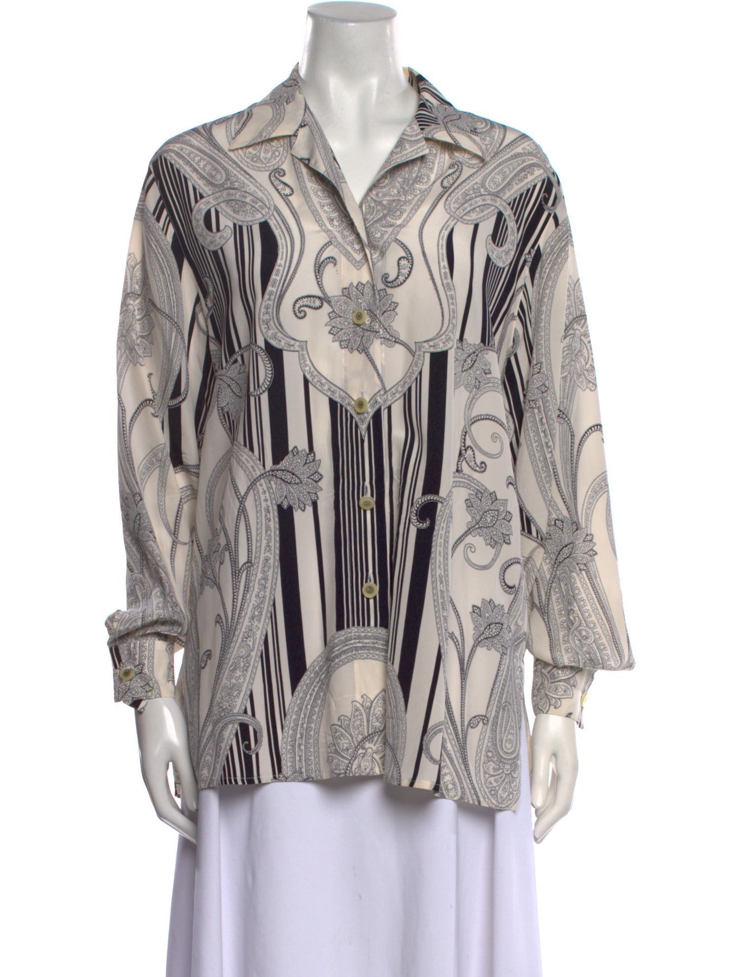 Escada Silk Printed Button-Up Top