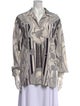 Escada Silk Printed Button-Up Top