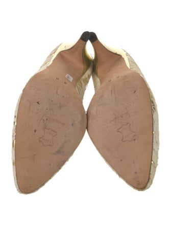 Escada Canvas Lace Pattern Pumps