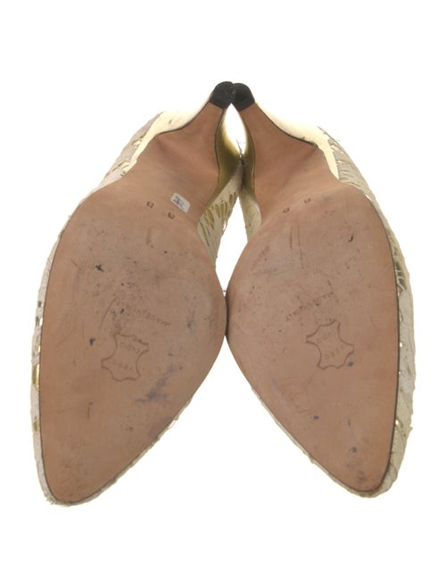 Escada Canvas Lace Pattern Pumps