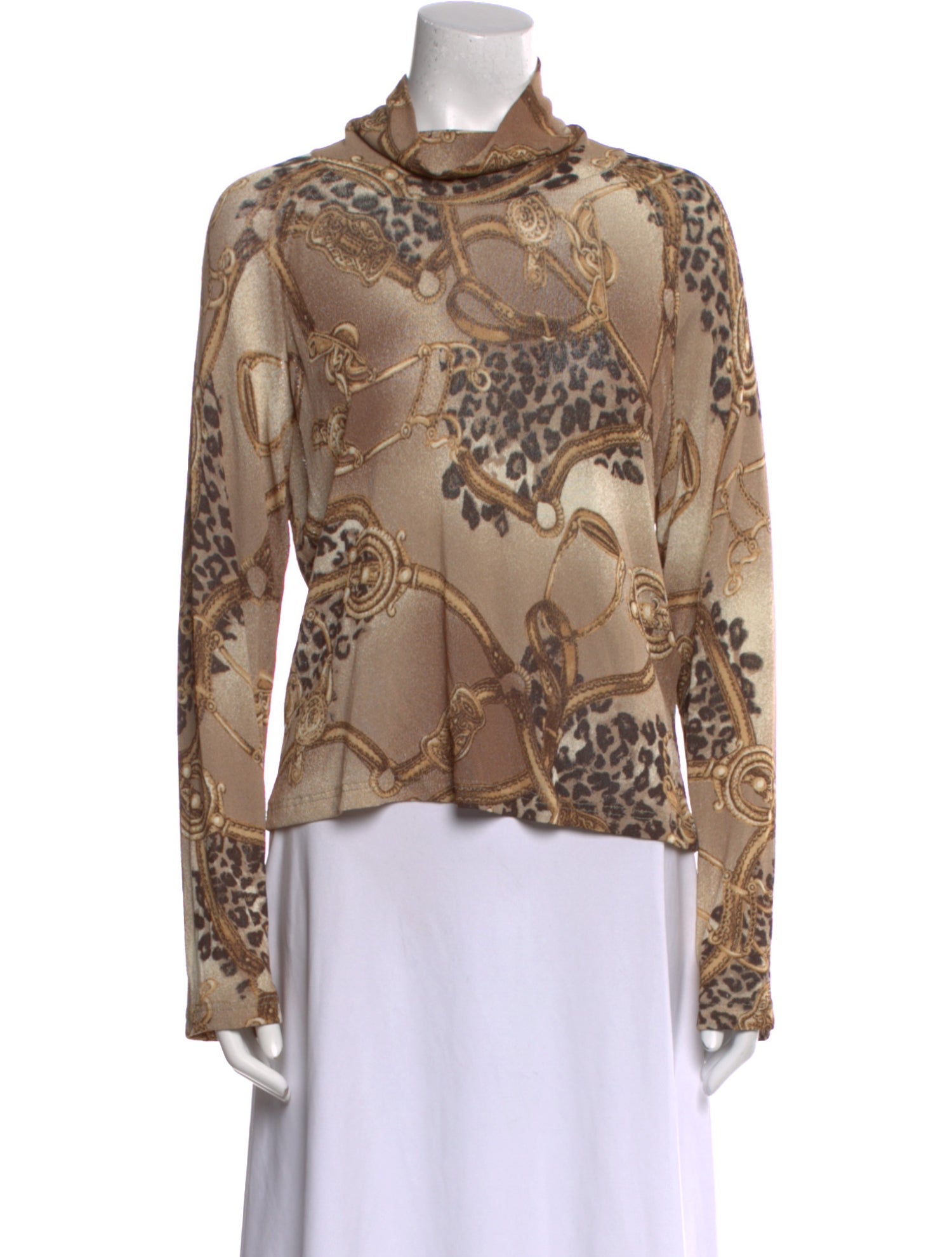 Escada Printed Turtleneck Blouse