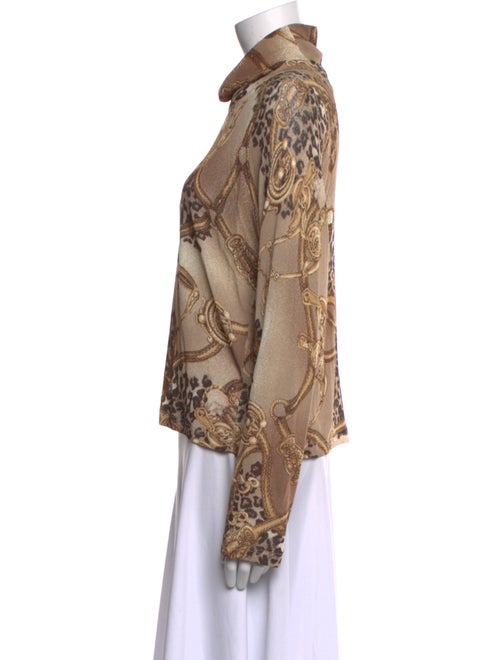 Escada Printed Turtleneck Blouse