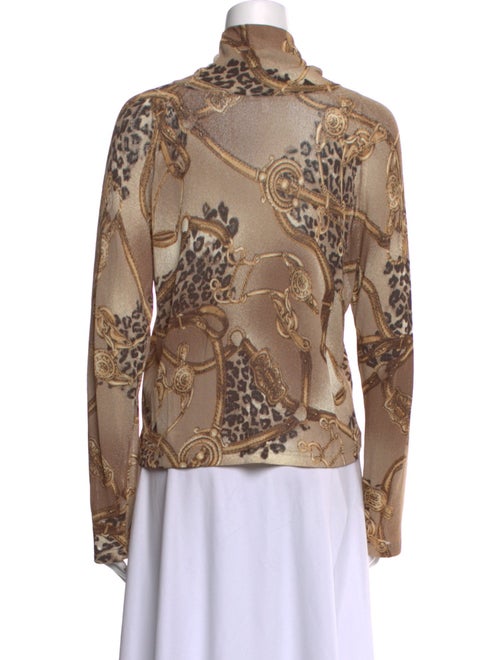 Escada Printed Turtleneck Blouse