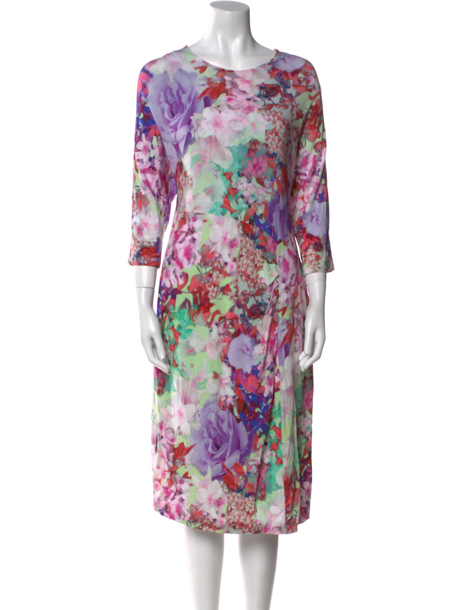 Escada Floral Print Midi Length Dress