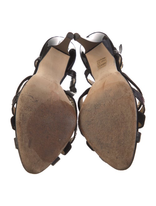 Escada Suede Crystal Embellishments Slingback Sandals