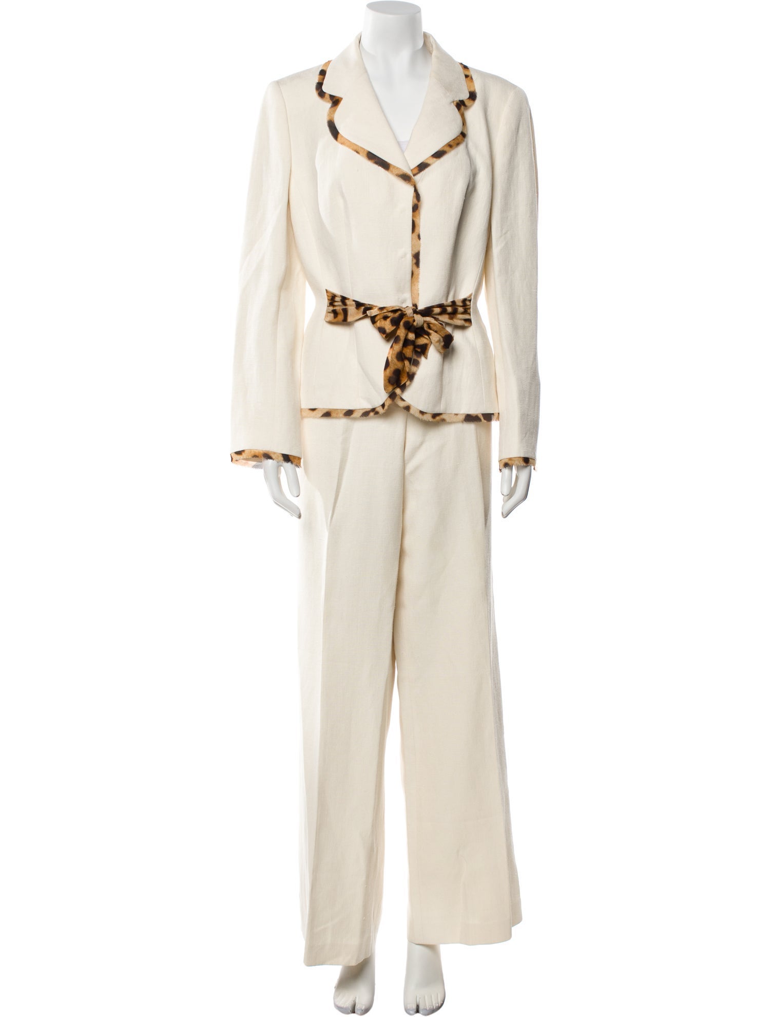 Escada Linen Animal Print Pantsuit