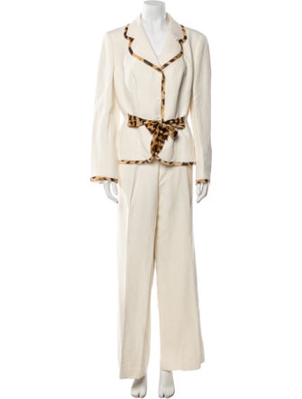Escada Linen Animal Print Pantsuit