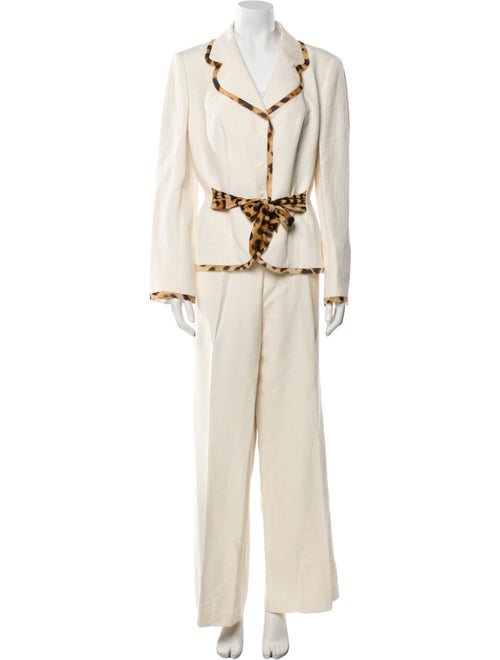 Escada Linen Animal Print Pantsuit