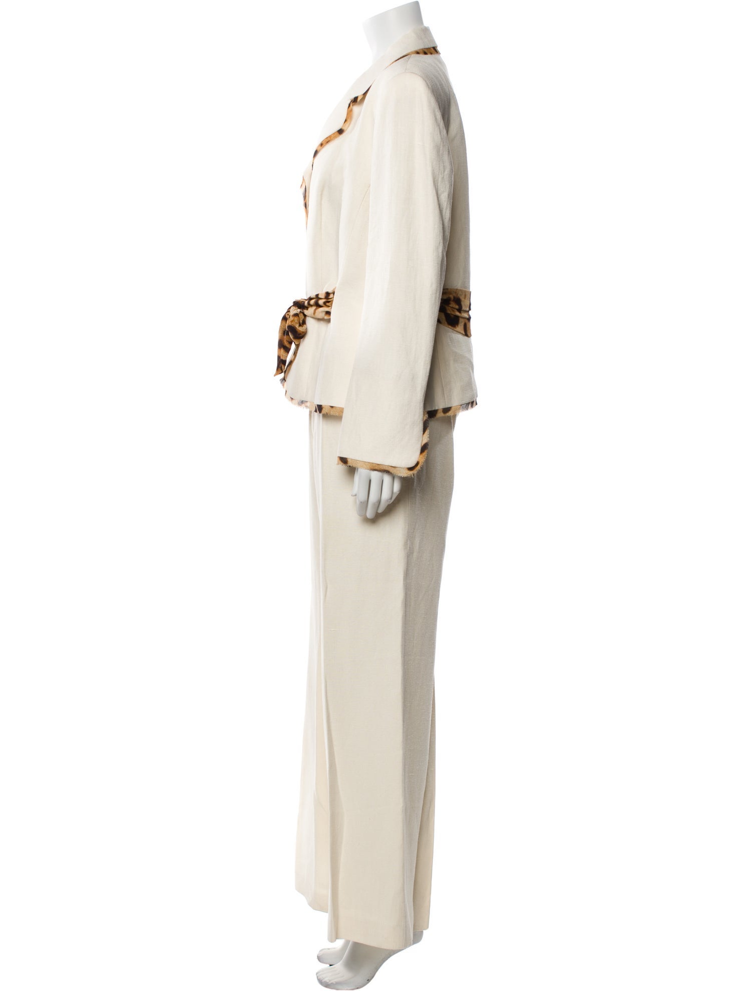 Escada Linen Animal Print Pantsuit