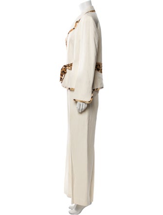 Escada Linen Animal Print Pantsuit