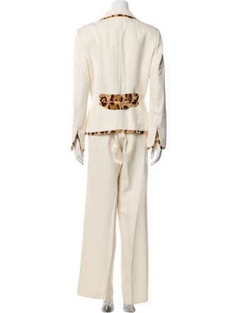 Escada Linen Animal Print Pantsuit
