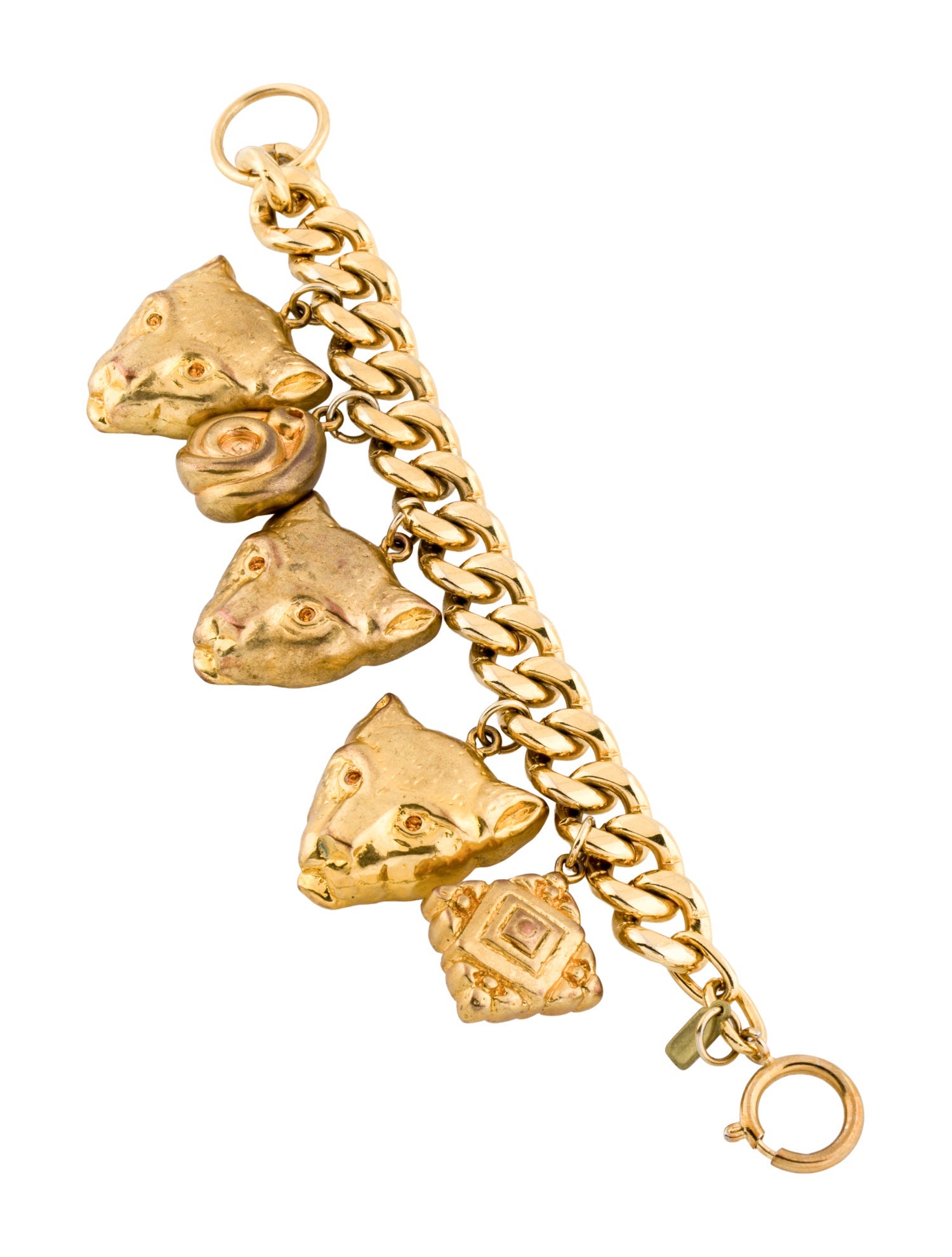 Escada Crystal Leopard Charm Bracelet
