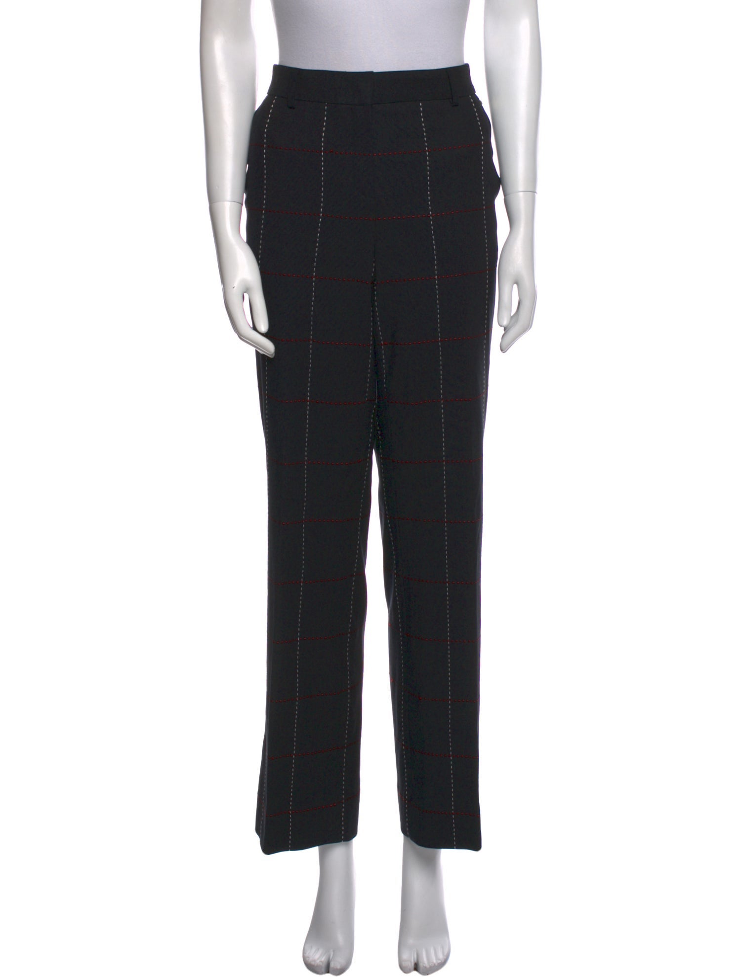 Escada Plaid Print Wide Leg Pants