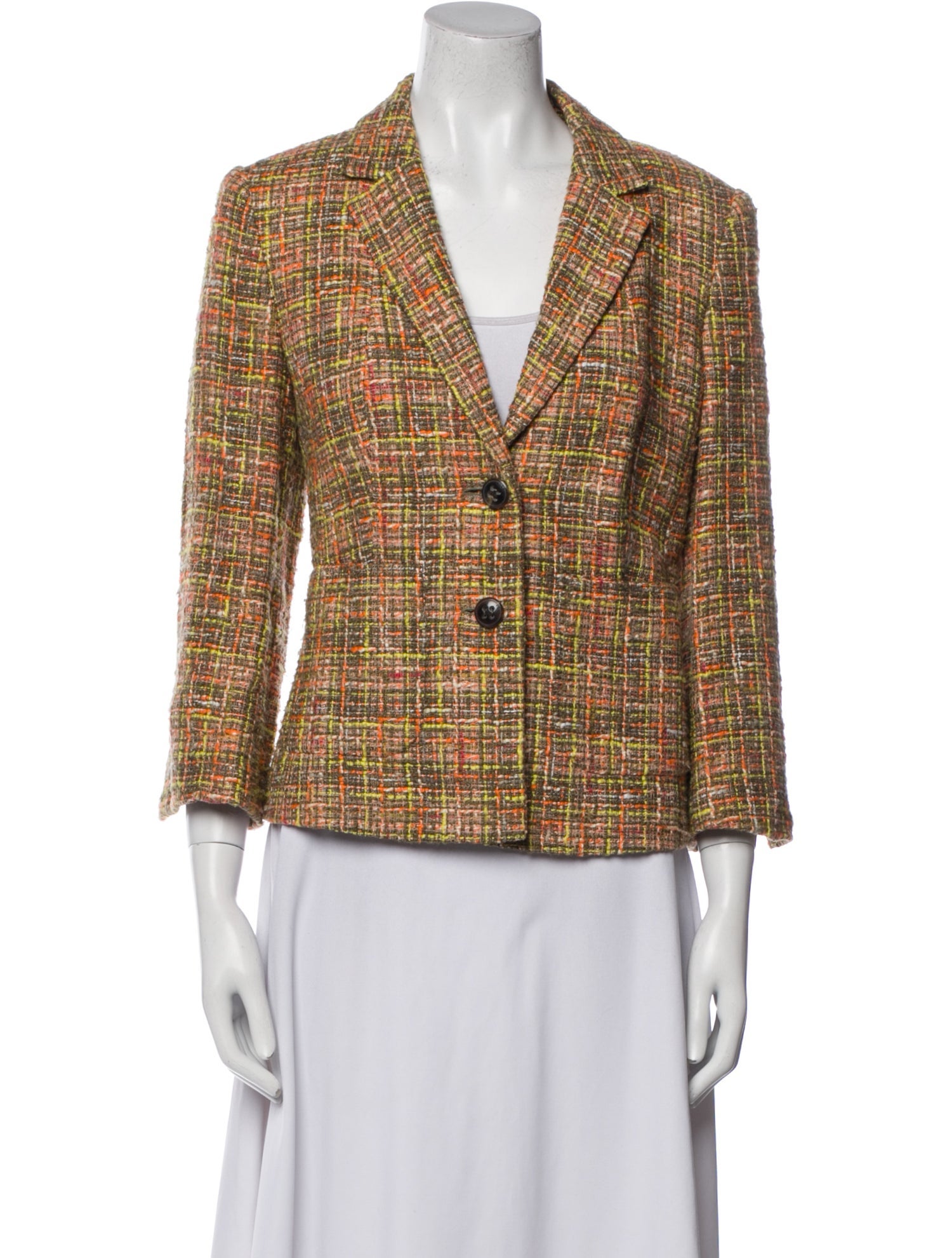 Escada Plaid Print Blazer