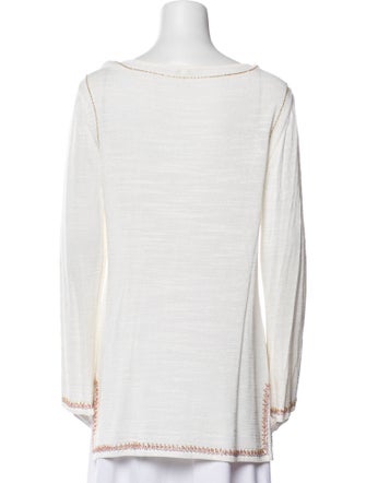 Escada Floral Print Bateau Neckline Sweater