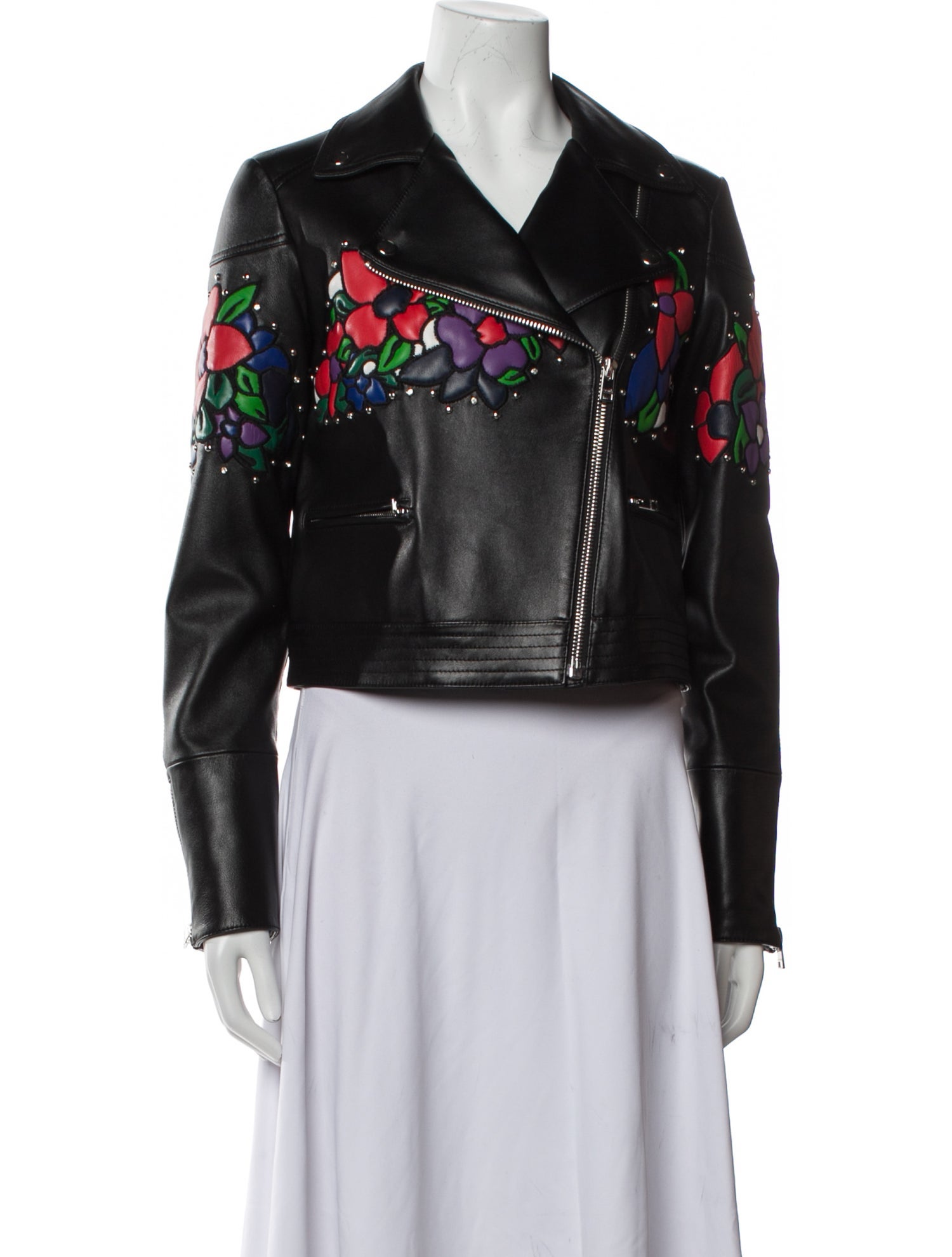 Escada Lamb Leather Biker Jacket
