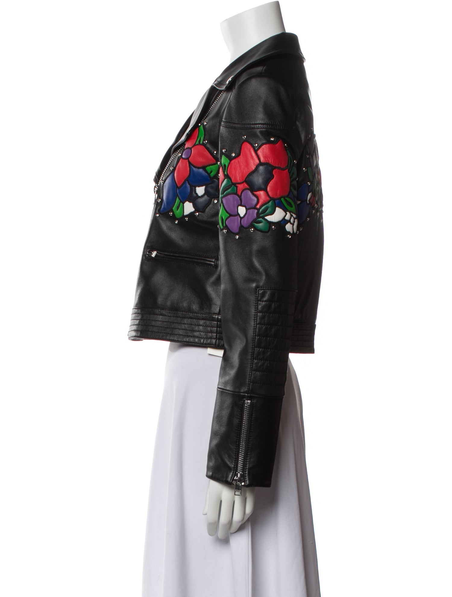 Escada Lamb Leather Biker Jacket