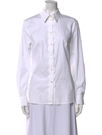 Escada Long Sleeve Button-Up Top