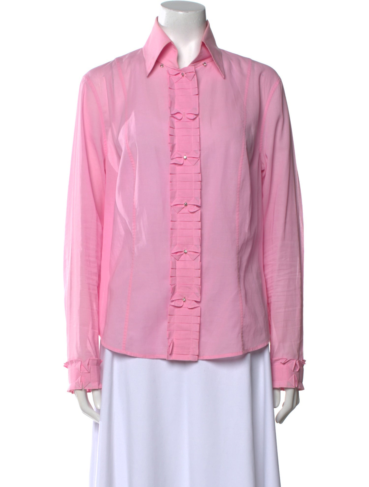 Escada Long Sleeve Button-Up Top