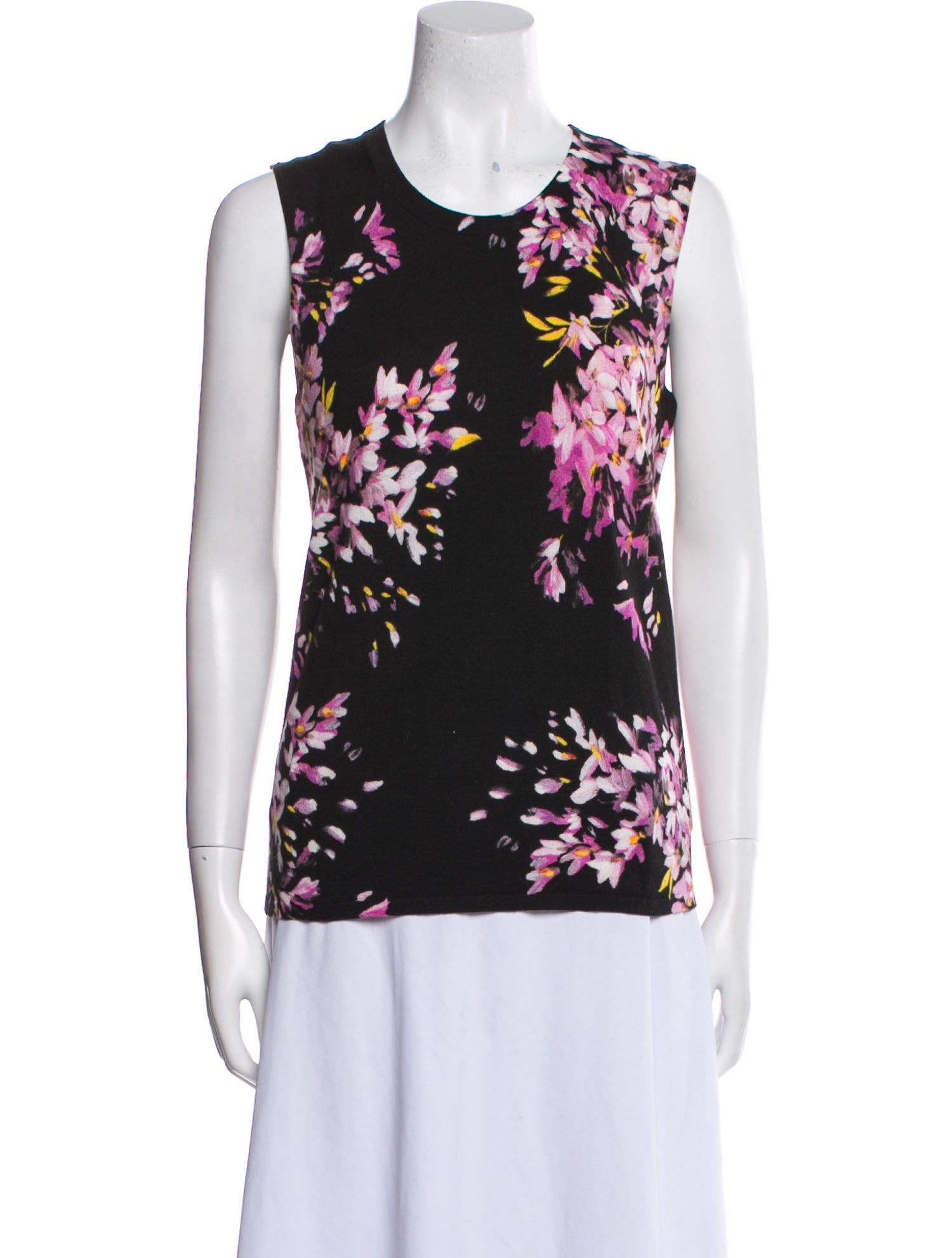 Escada Wool Floral Print Top
