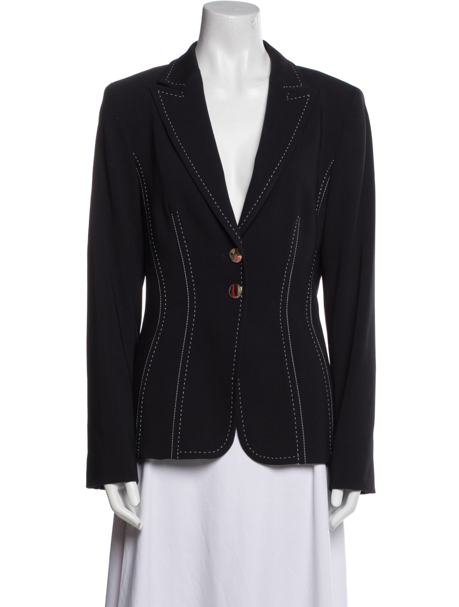 Escada Virgin Wool Striped Blazer