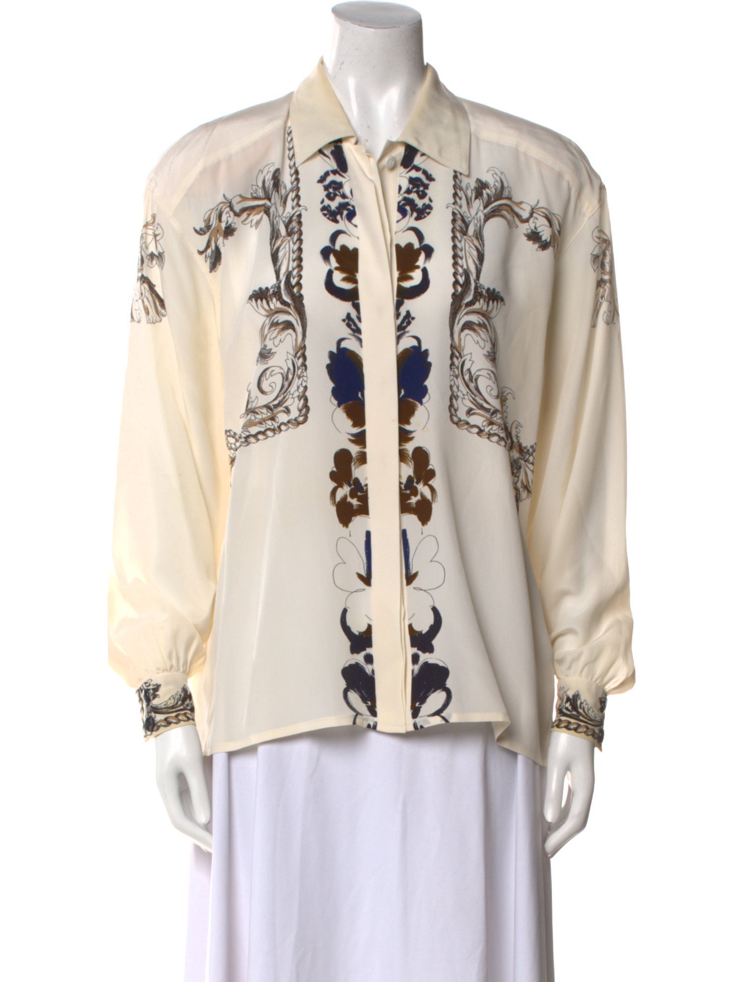 Escada Silk Printed Button-Up Top