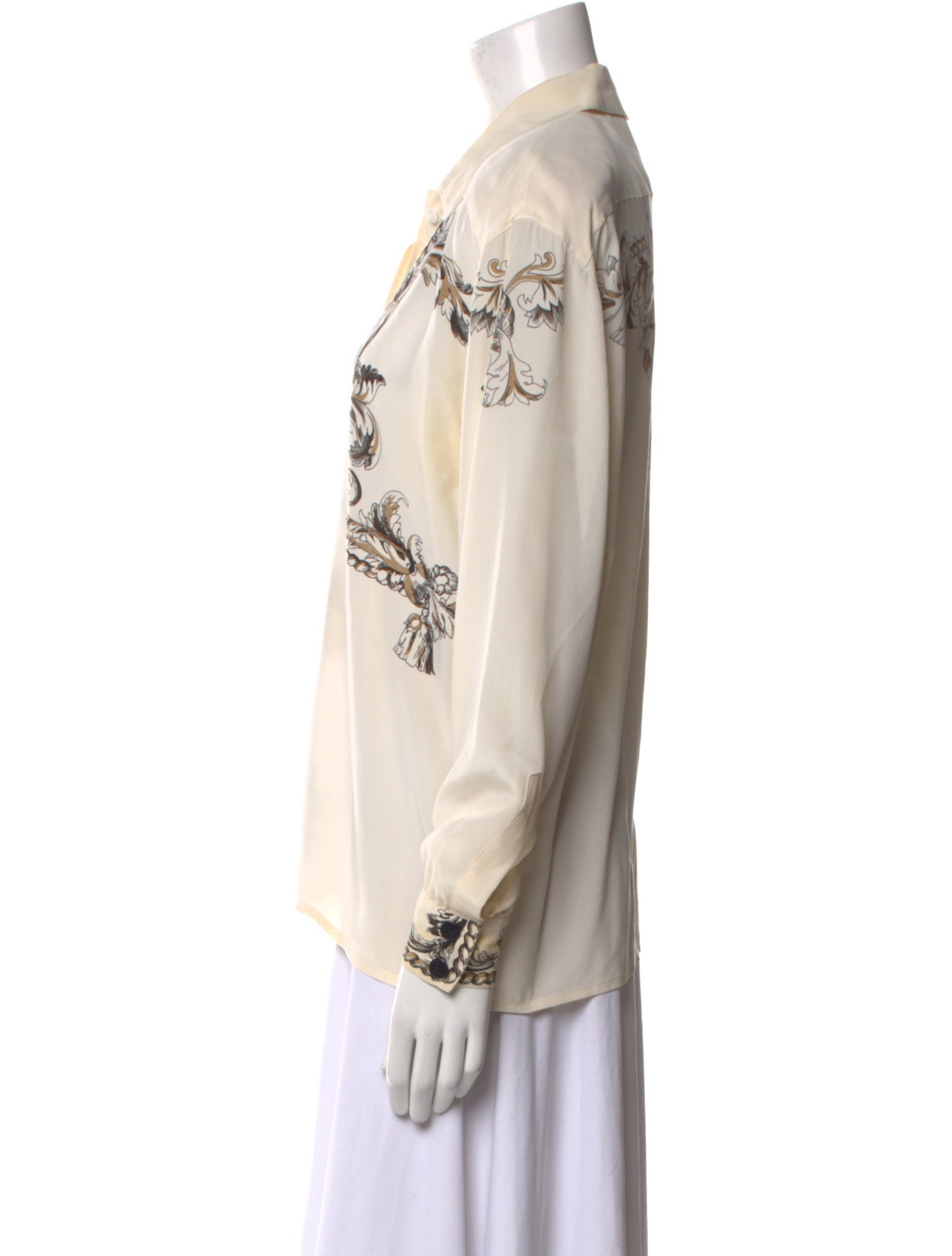 Escada Silk Printed Button-Up Top