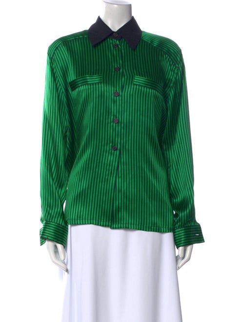Escada Silk Striped Button-Up Top