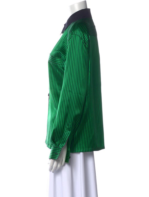 Escada Silk Striped Button-Up Top